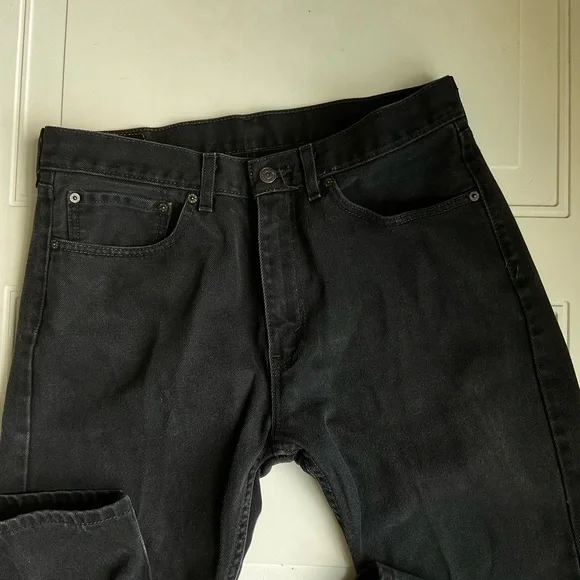 Levi’s 505 Men’s Straight Leg Jeans 34x32 Gray/Black - Picture 6 of 7